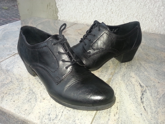 Schnürschuhe, kleiner Absatz, schwarz, Deichmann, Gr.39