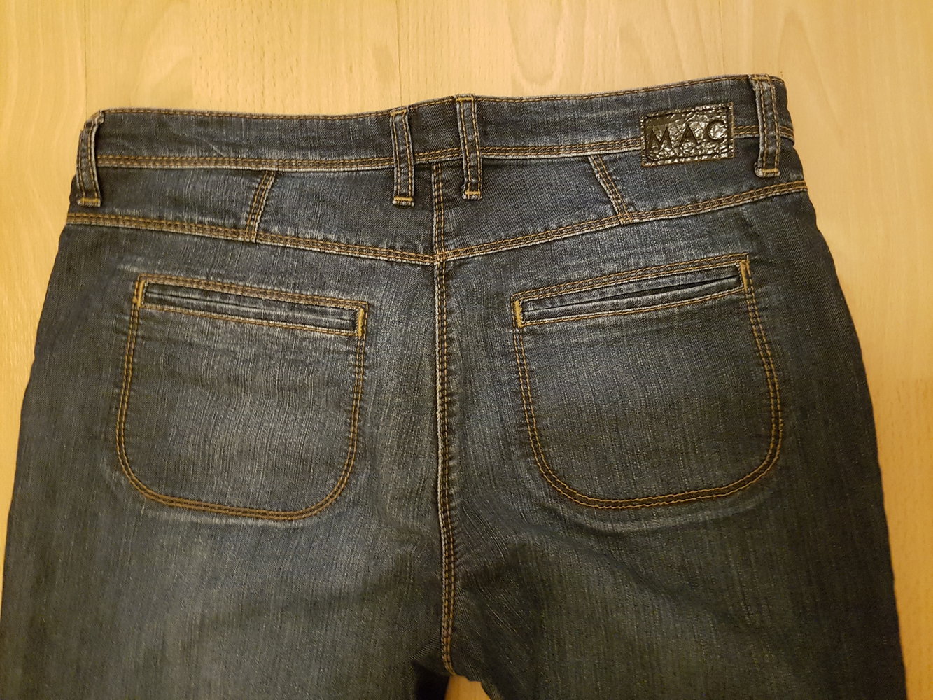 Schicke Jeans von MAC, boot-cut, weit, leichter Schlag, Damen, dunkelblau, Grösse 40