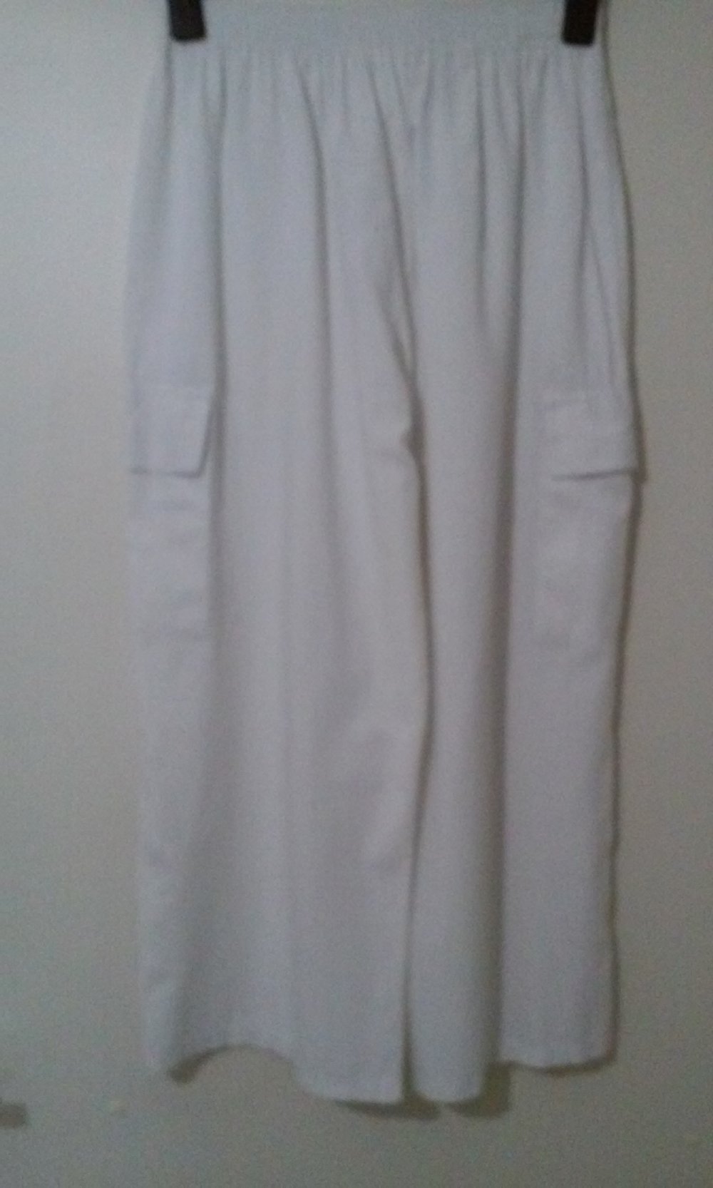 weiße Leinen Hose 3/4 lang Sommerhose Strandhose Schlabberhose