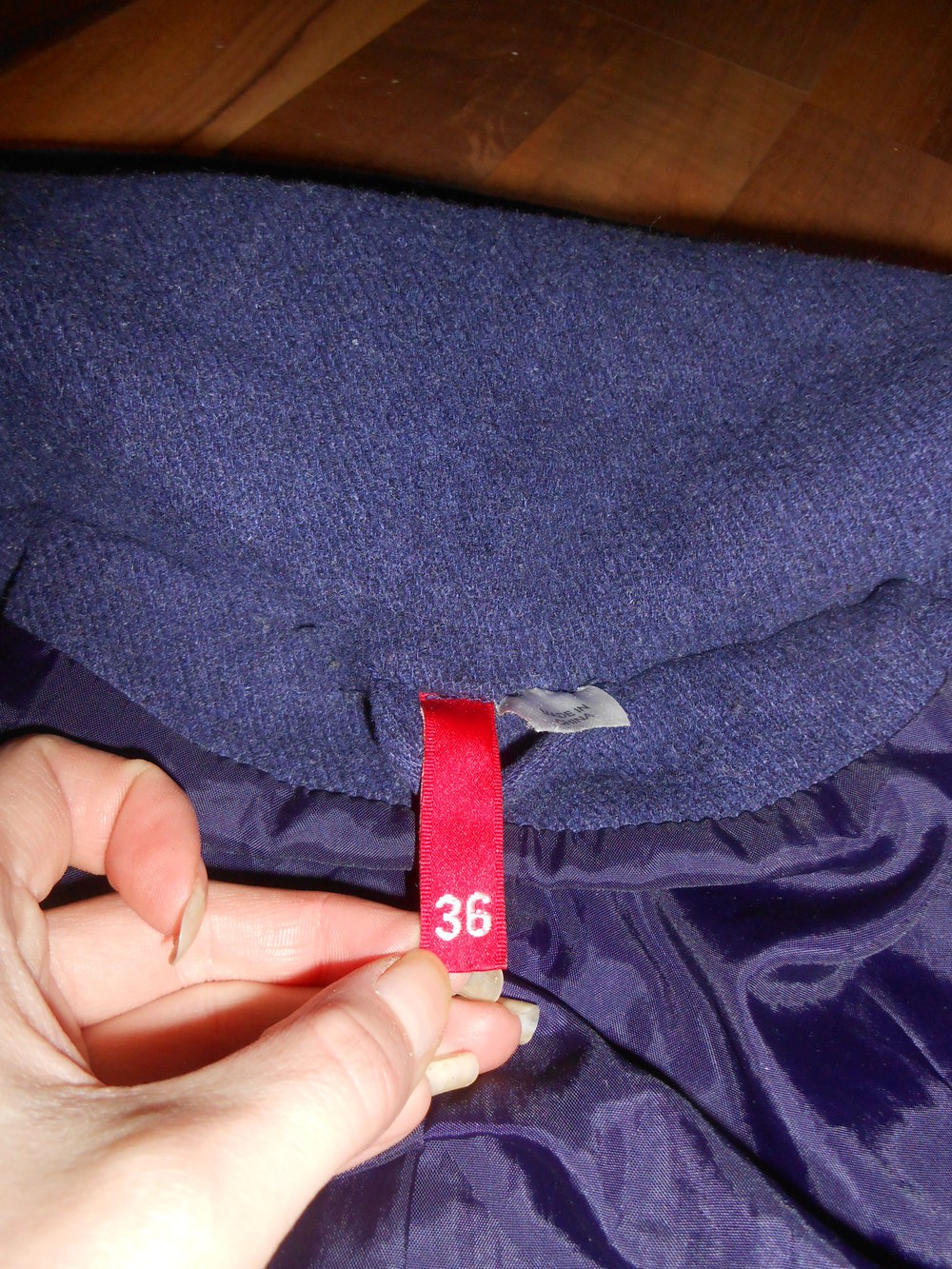 lila Mantel Wolle h&M 36