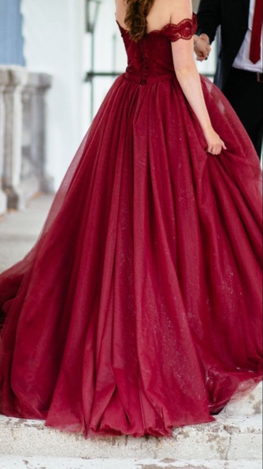 Sima Couture Hochzeitskleid Verlobungskleid Hennakleid gr 36 38 40 in weinrot