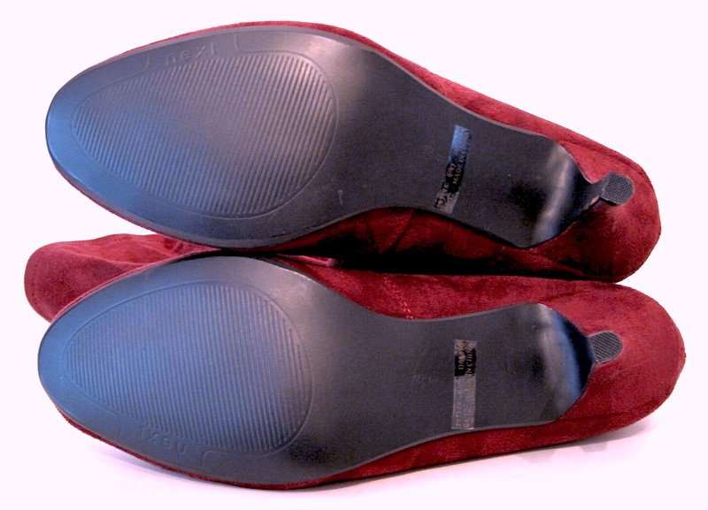 Sexy High Heels Stiefel mit weichem Stretchschaft in Textil, rotbraun, Gr. 43 neu