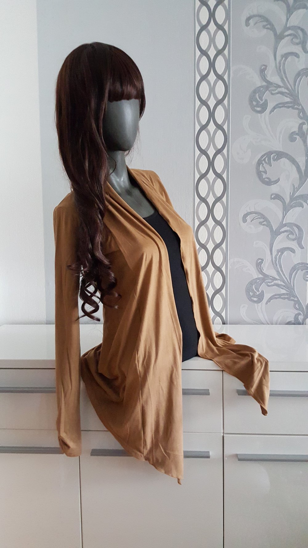 Cardigan Ocker Samtartig S 36 evtl. M 38