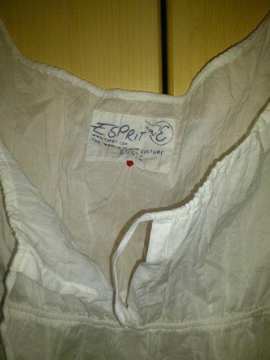 süße kurzarmbluse shirt von esprit leinen mit v-ausschnitt