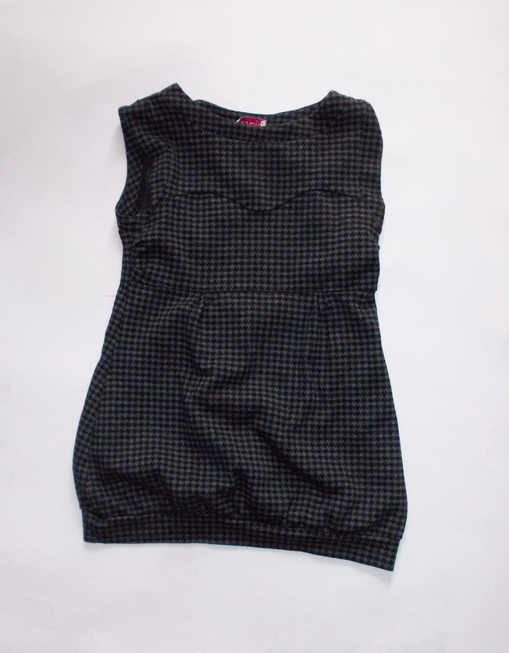 Winterliches Top Gr. S Pullunder schwarz grau karo kariert Business Ballon Babydoll elegant