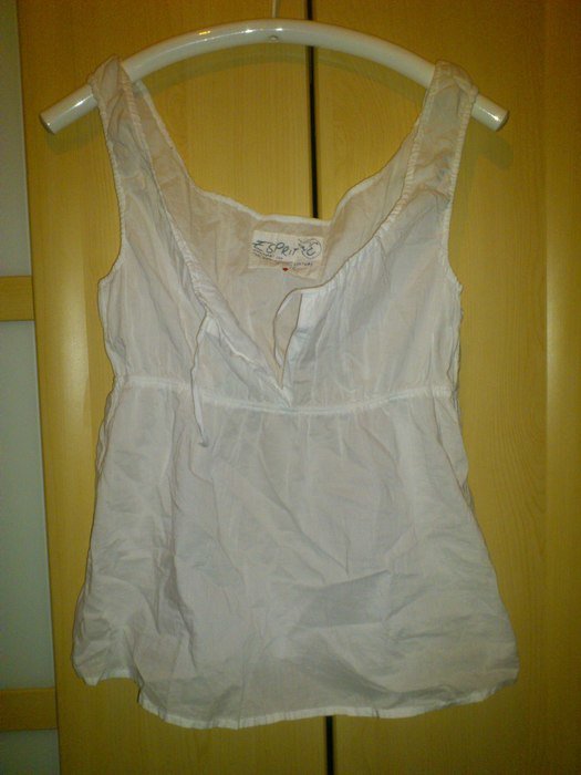 süße kurzarmbluse shirt von esprit leinen mit v-ausschnitt