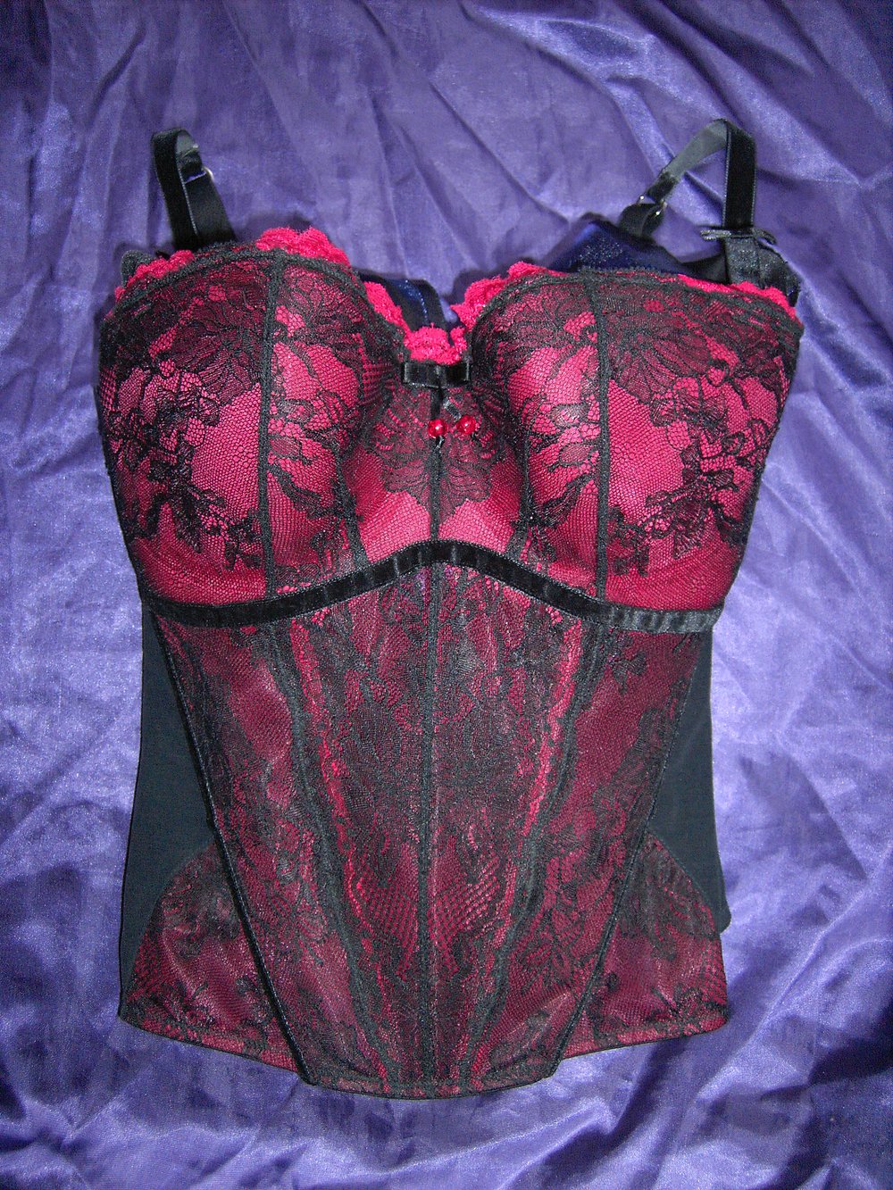 Antoniette Corsage 80D 36D Basque Masquerade Panache 80 D 36 D Burlesk schwarze Spitze