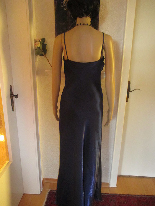 NEU Rosen Flower Romantik Abend- Ball Chiffon Organza DESIGNER Kleid mit Stola Gr. 36- 38/ S, royal- königs- blau