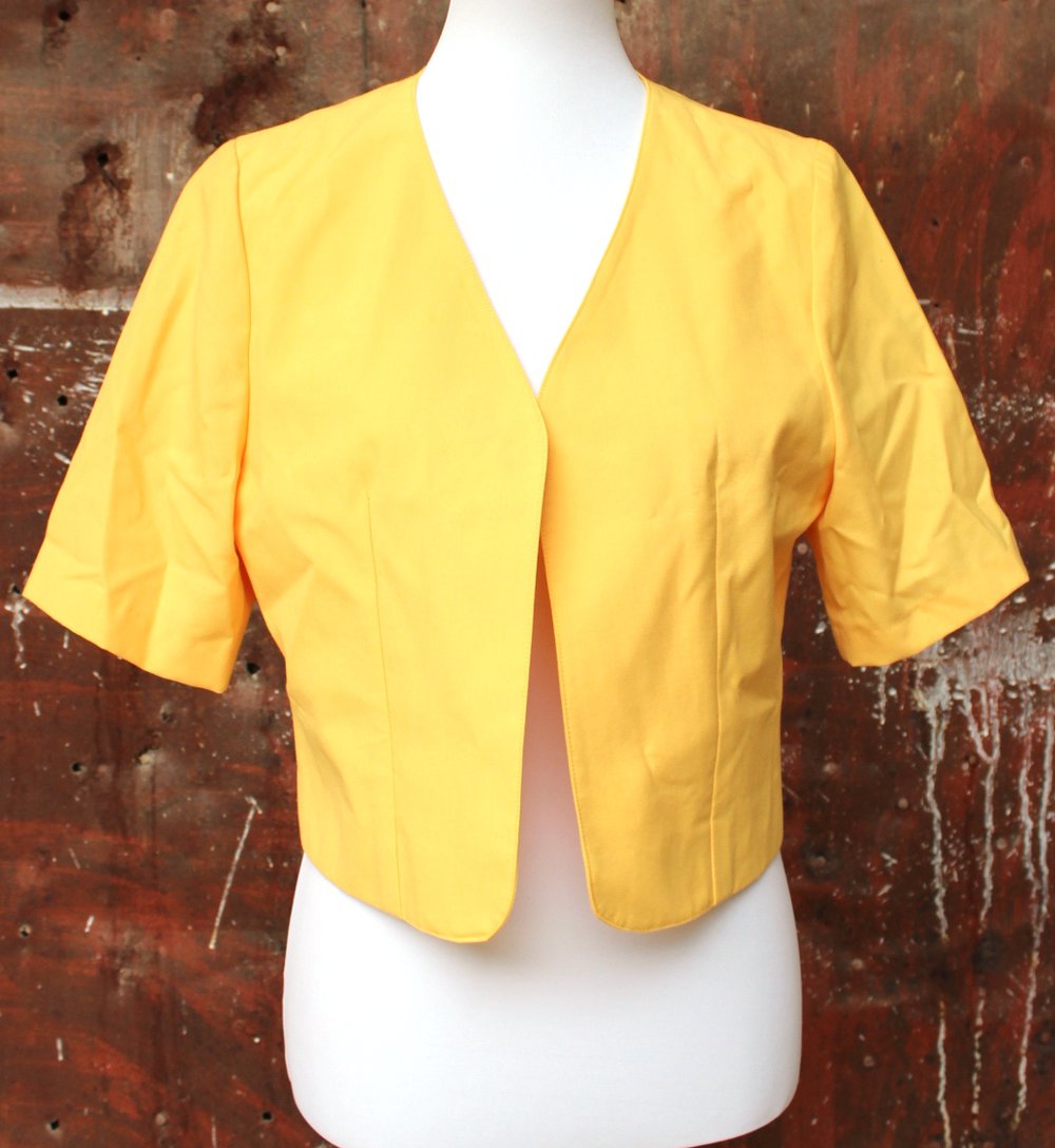 gelbes True Vintage Jäckckchen, DIY Unikat, ca. Größe 38