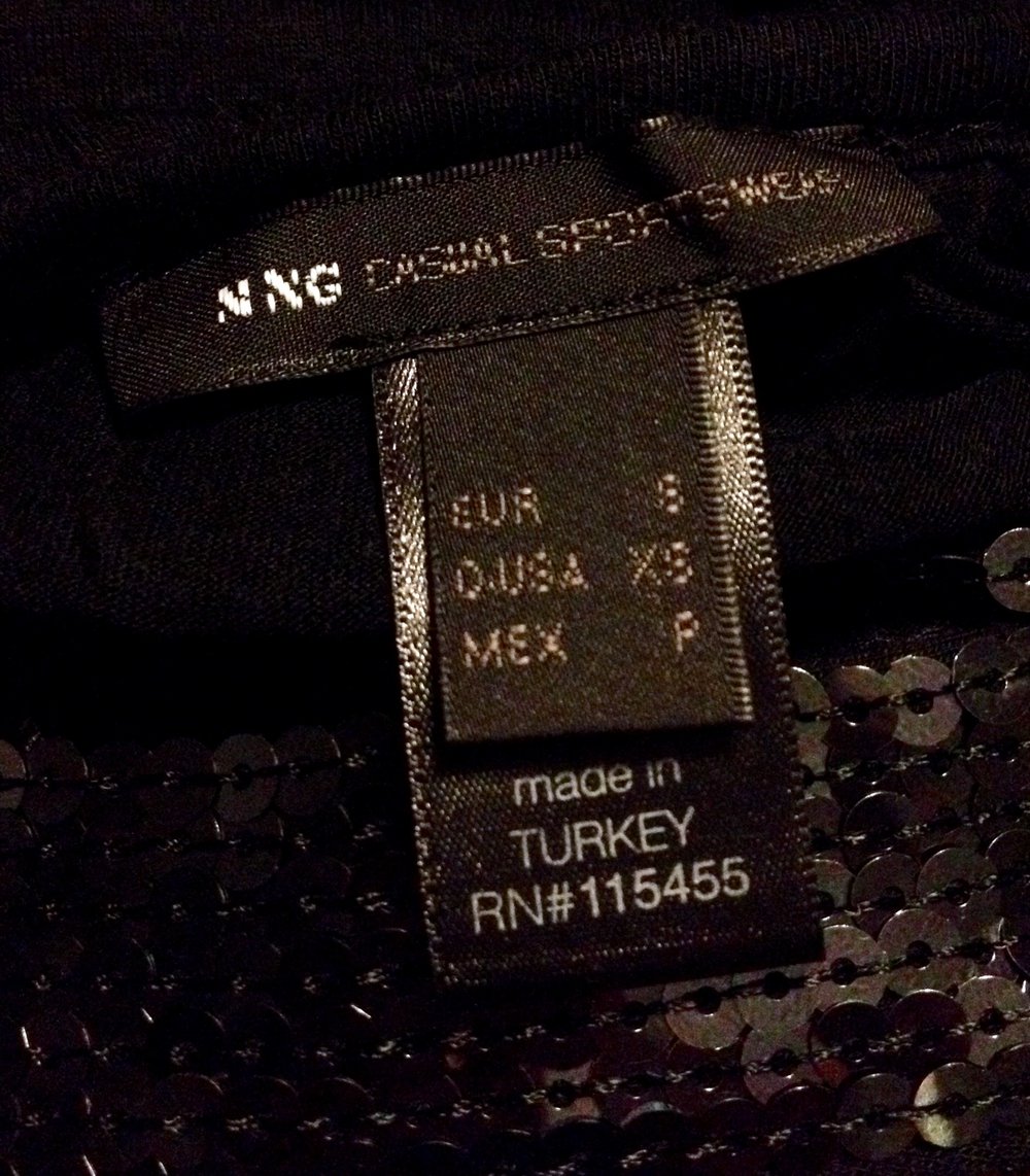 MANGO Pailletten TOP Partytop Gr. XS