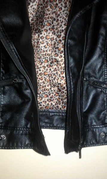 Bikerjacke Kunstleder Leo-Innenfutter Gr. 44