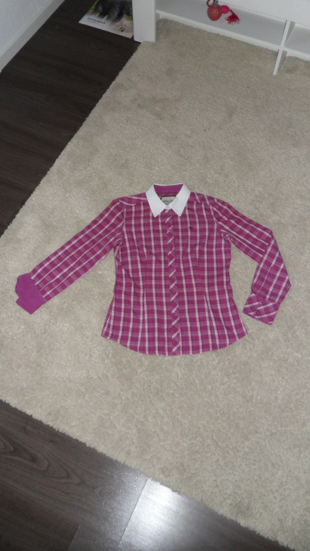 Esprit - Karobluse - 36 - Super- Zustand - karierte Bluse - Pink-Töne mit weißem Kragen