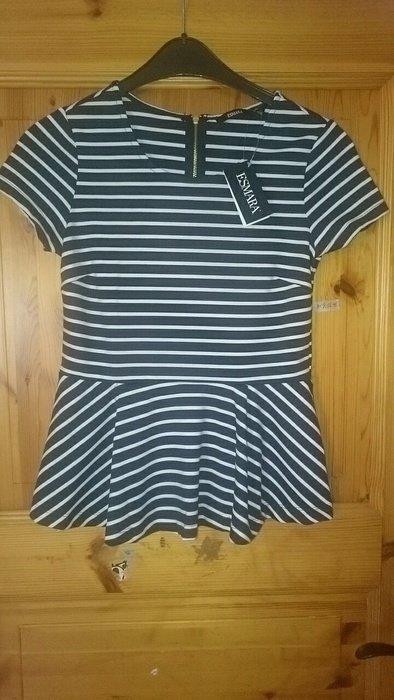 Schößchentop weiß blau marine TShirt