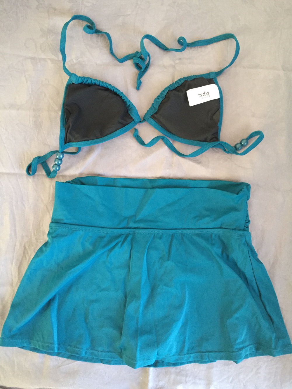 Schöner Bikini Tankini in 36 mit Rock Türkis Zweiteiler