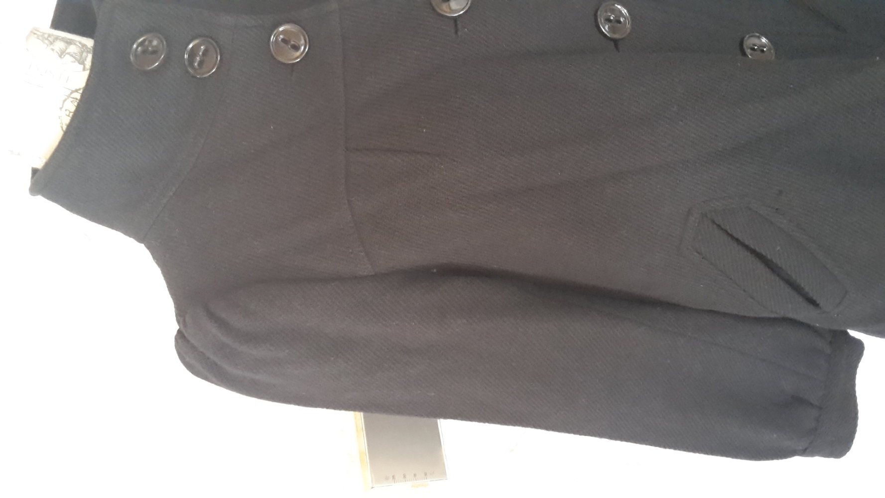 süße Winterjacke, Strukturstoff schwarz 