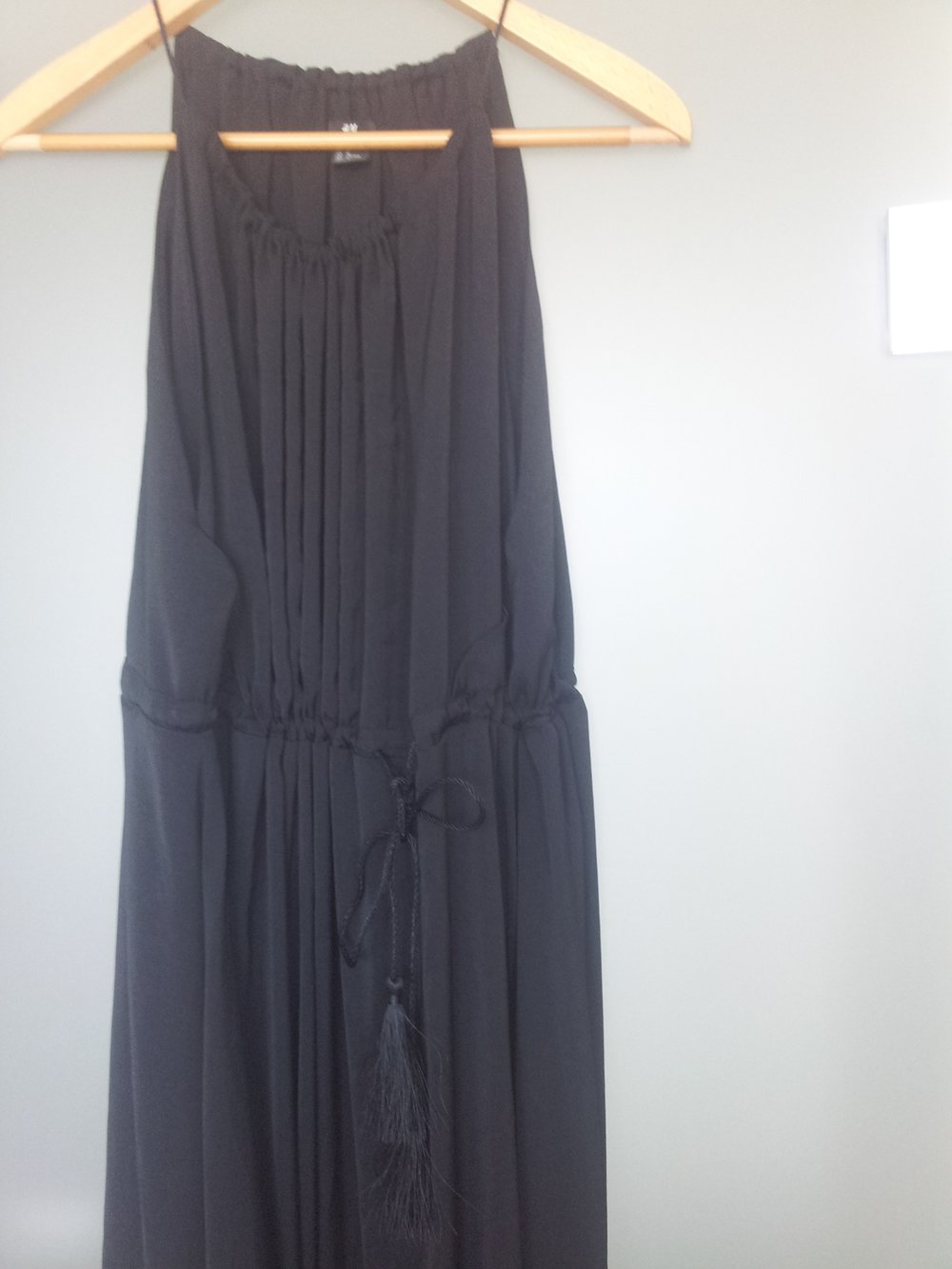 Bodenlanges Kleid - Kordeln - H&M - Schwarz - Größe M