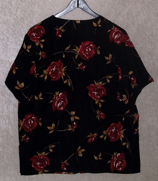 Vintage Bluse mit Rosenmotiv