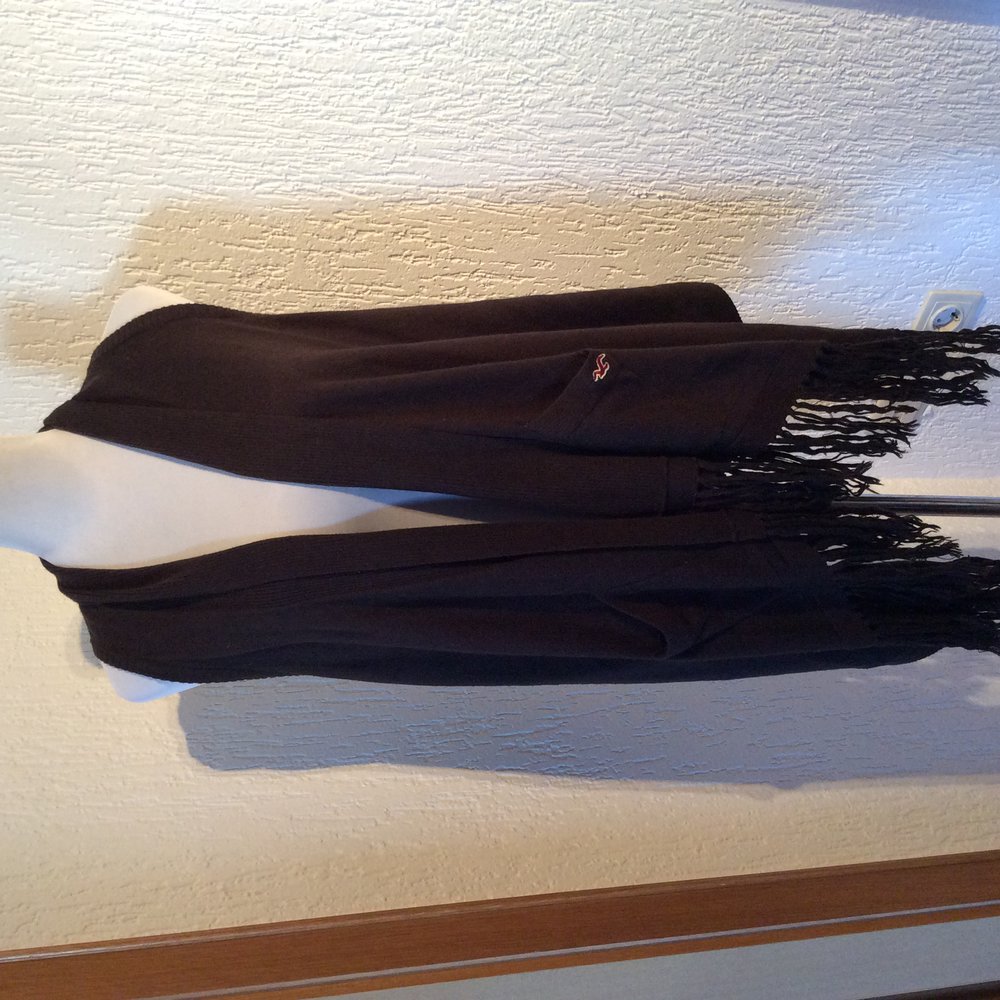 Hollister Cardigan wasserfall wasserfallcardigan  braun XS /S braun neuwertig Feinstrick 