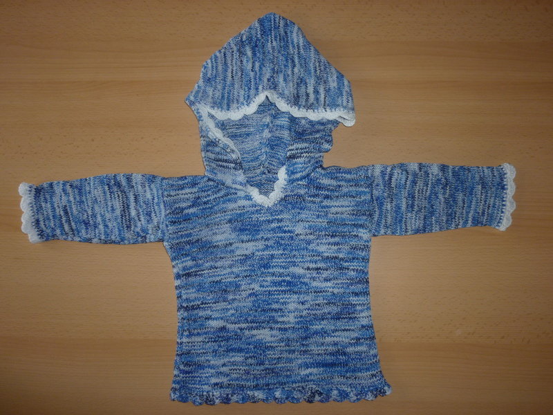 Handmade Pullover blau Gr. 74/80