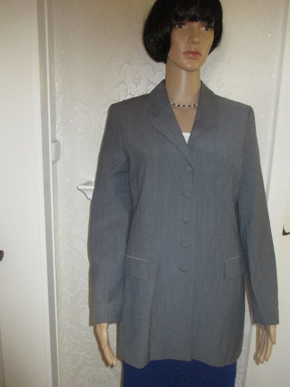 NEU Vintage Schurwolle Anzug Kostüm Long Boyfriend- Style Blazer Mini- Kurz- Mantel 