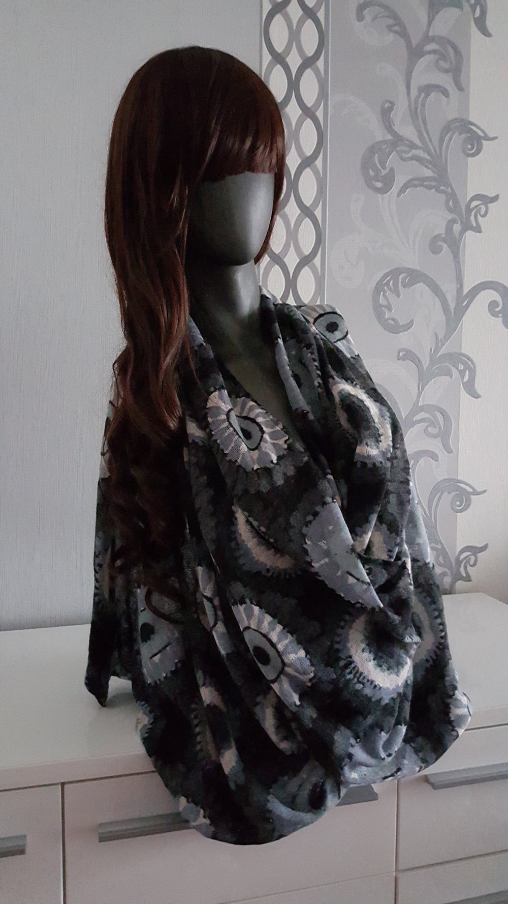 Elegenate Bluse Wickel Optik Tintenfleck Look M auch L evtl XL 38 40 42