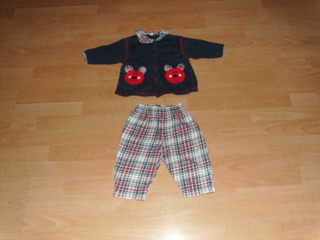 2 Teiler, Jacke und Hose, blau kariert, Gr. 80