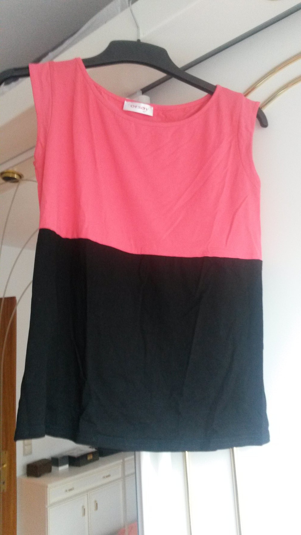 Rosa / Schwarzes Top Gr. 36 