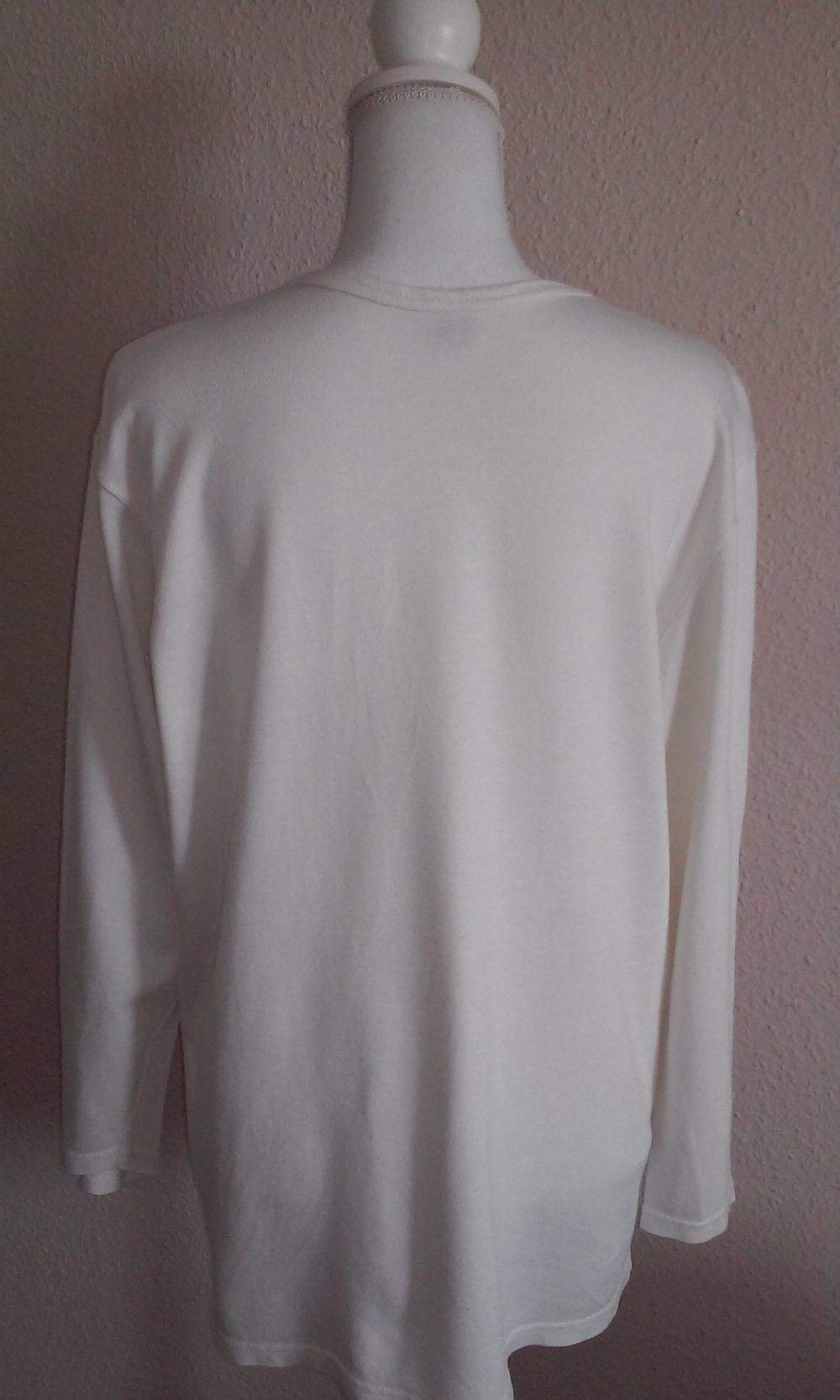 Sweatshirt Langarm Shirt Rundhals Pulli Freizeit/Sport/Unterzieher Basic-Oberteil (weiß/ecry)
