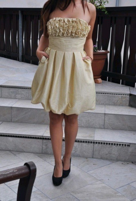 Apart Kleid champagner 36 S Ballonkleid