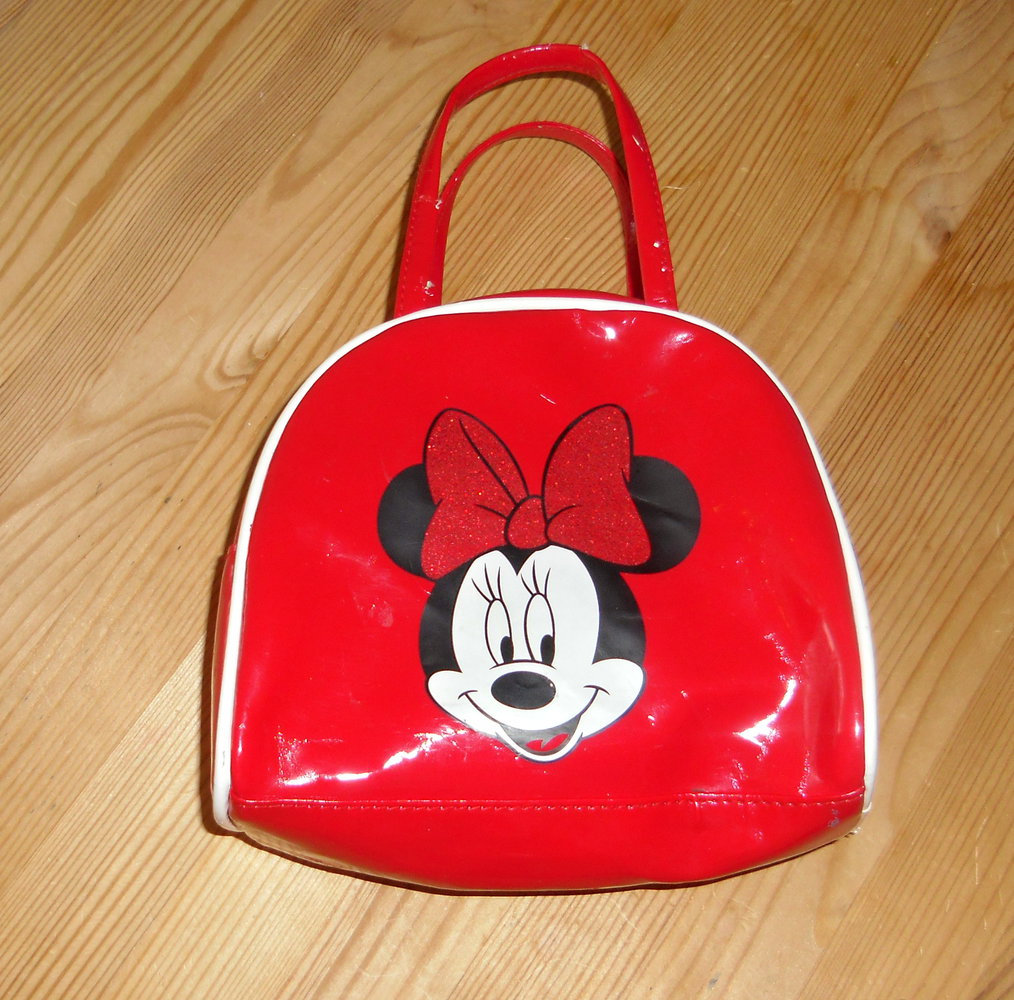 H&M- rotes-Minnie-Mouse Lacktäschchen 