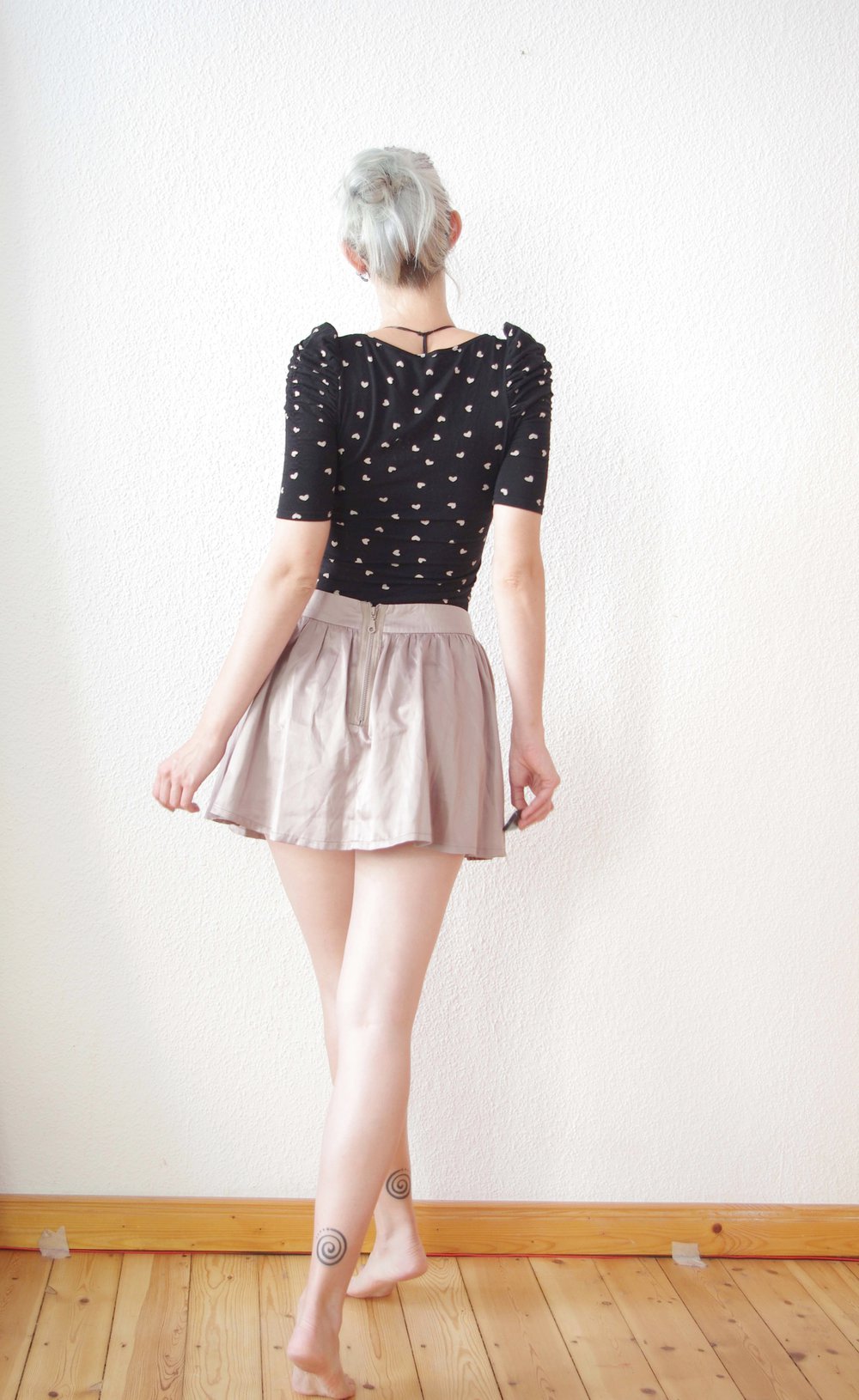 Pinup retro Top Puffärmel ZARA Gr. 36 38 ZARA Herzchen Print vintage Style Lolita