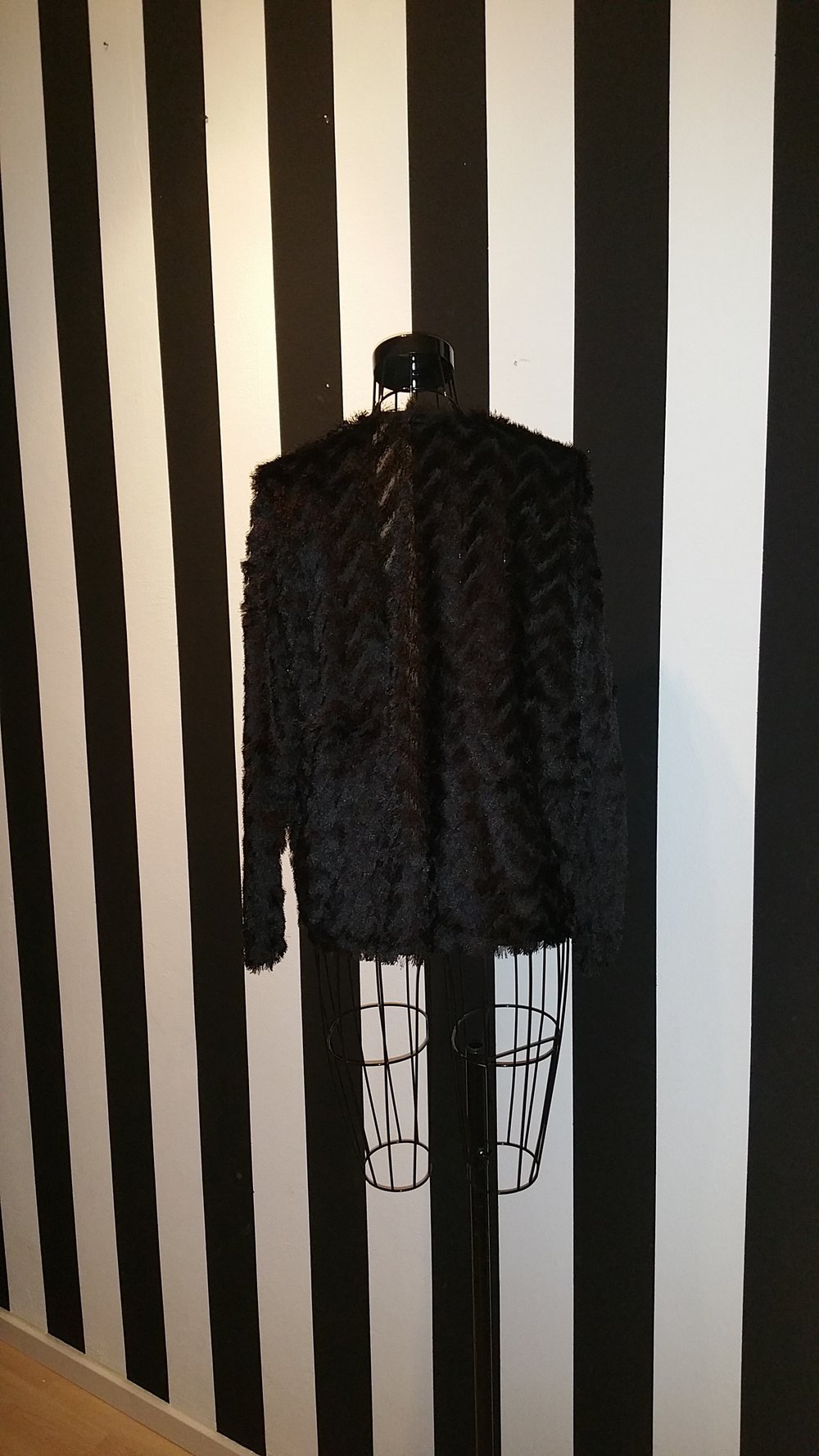 H&M Fransenjacke, schwarz 