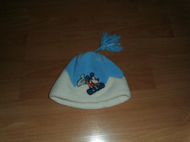 Fleecemütze von Disney, hellblau-weiß mit Micky Maus, KU53