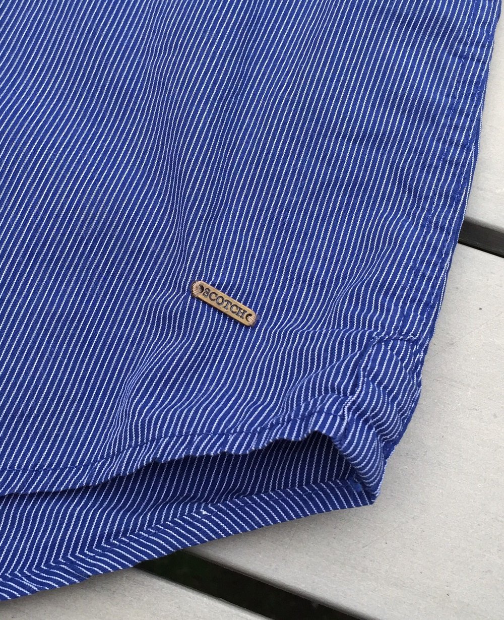 SCOTCH & SODA Hemd Nadelstreifen dunkelblau Gr. XL