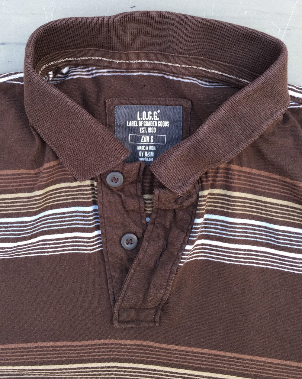 H&M Poloshirt SHIRT braun geringelt Gr. S