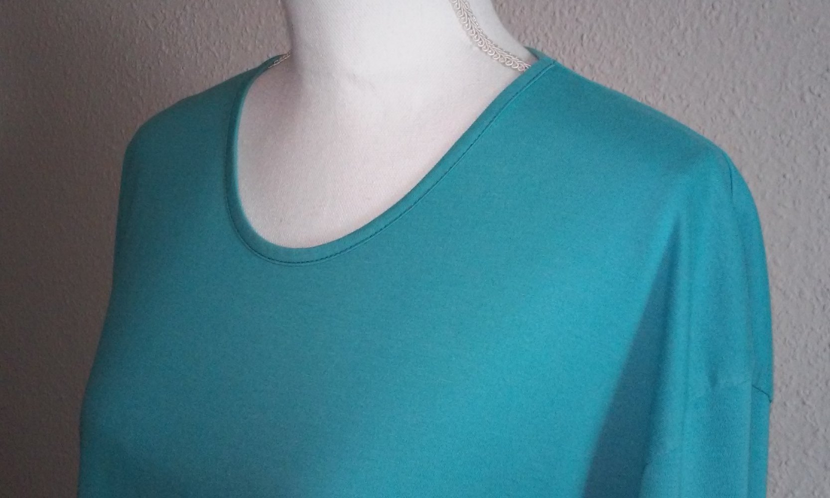  Damen Shirt T-Shirt Longshirt Bigshirt Minikleid Rundhals Ausschnitt ungetragen