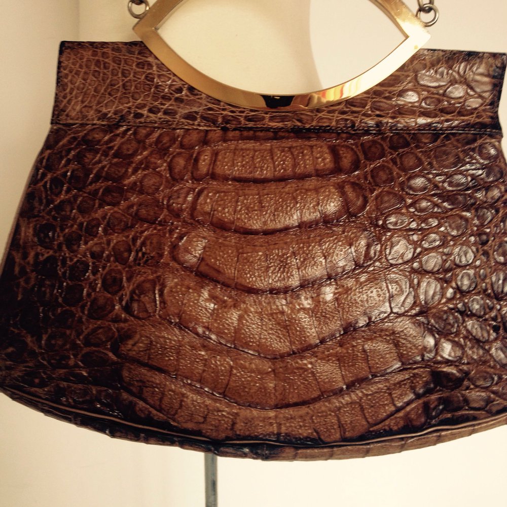 Exklusive Vintage Leder Umhängetasche Tasche Bag 