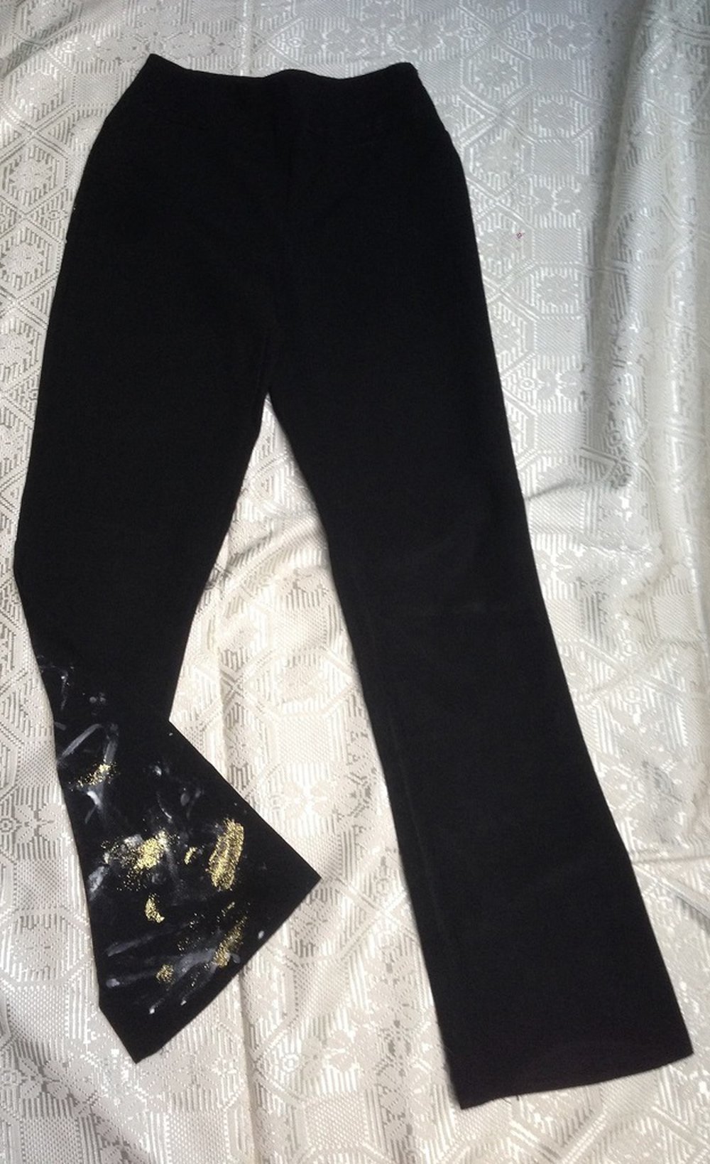 Designer Unikat Stoffhose Glitter Glamour! 90er Original in XS! Anti-Cellulite =)