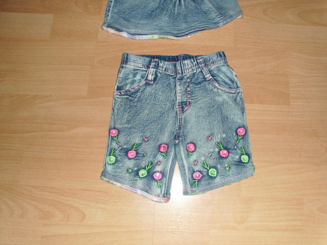2 Teiler, Shorts und Top aus Jeans, Gr. 86