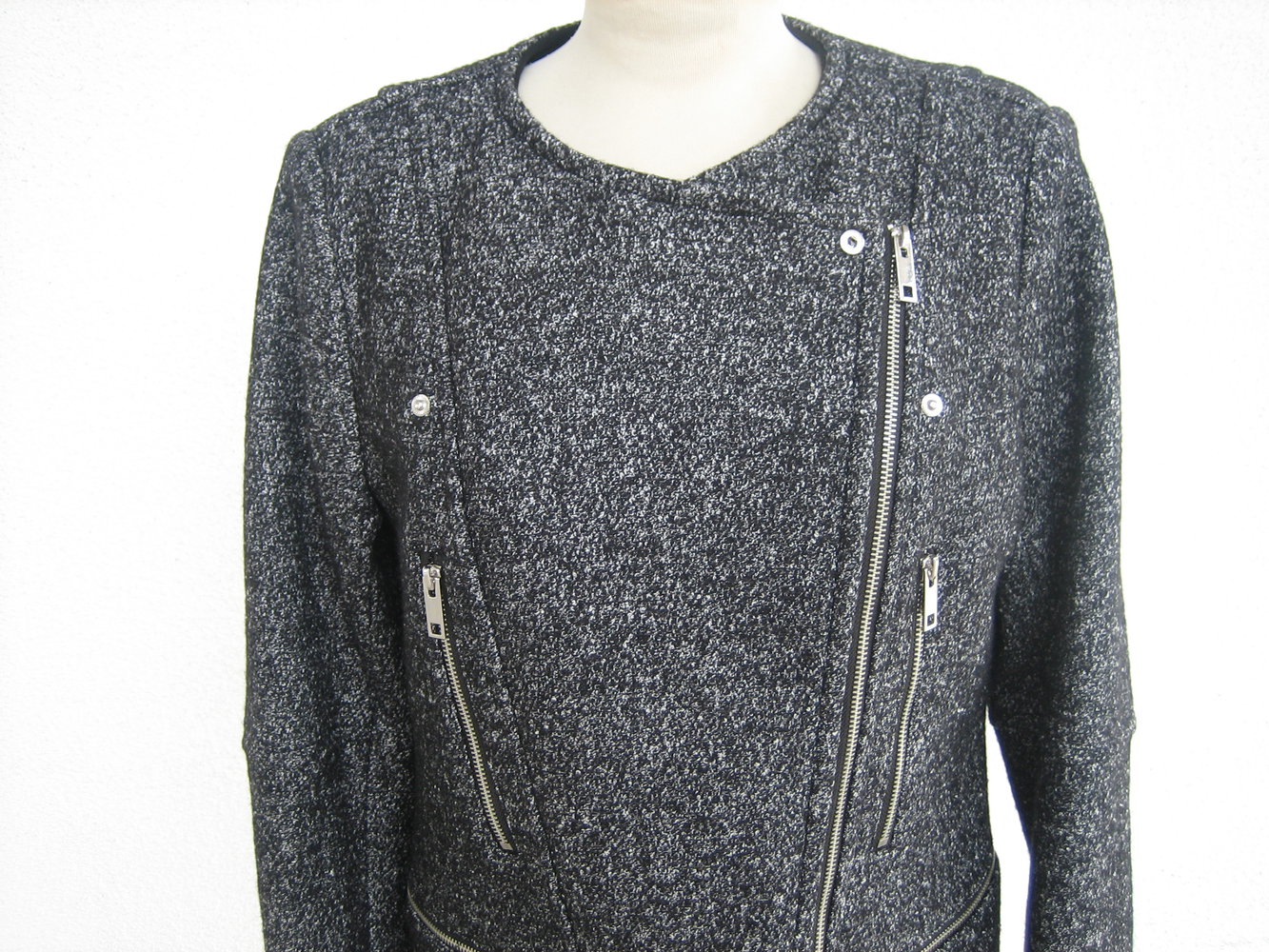 Megacoole Boucle-Jacke im Biker-Style Gr. 42, starkes Teil - nagelneu!