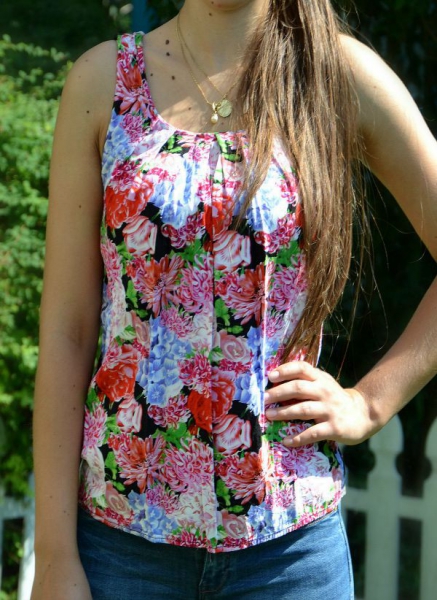 Buntes Shirt mit Blumenmuster Blumen Print New Yorker Amisu 34 XS NEU