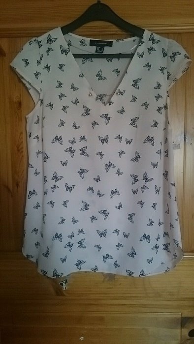 Bluse Schmetterling rosa kurzarm