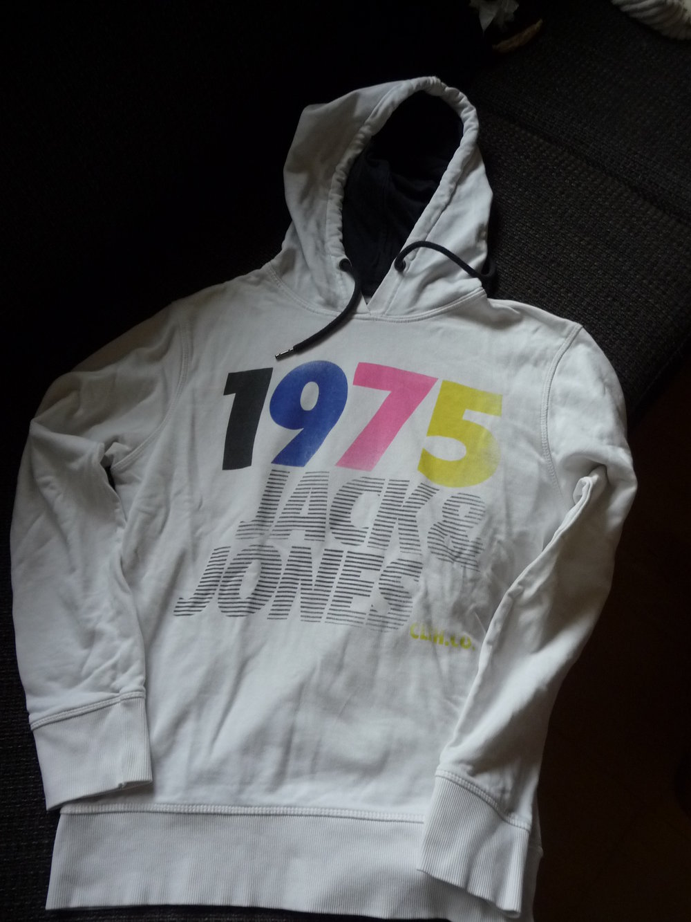 moderner Jack & Jones Kapuzenpullover, Hoodie, weiss, Größe S