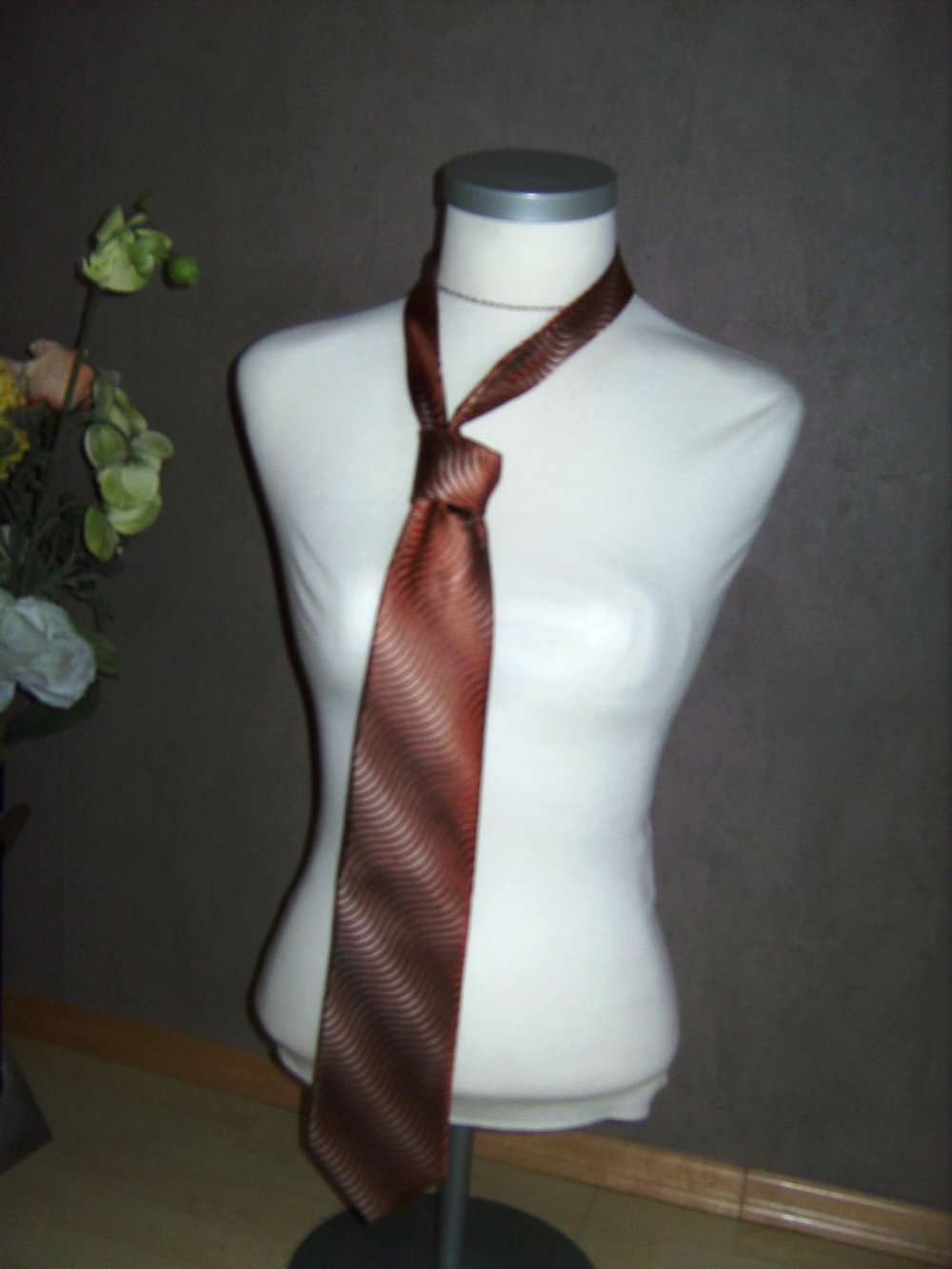 Krawatte, Retro Rostbraun Glamour Herrenkrawatte Bühnen-Accessoire, Uniform 70th, Vintage, Schlips