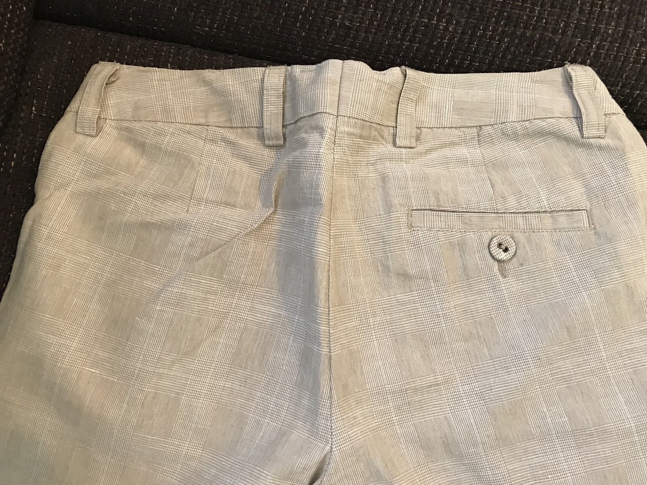 Beige Hose Shorts kurz kariert von H&M, Größe 34