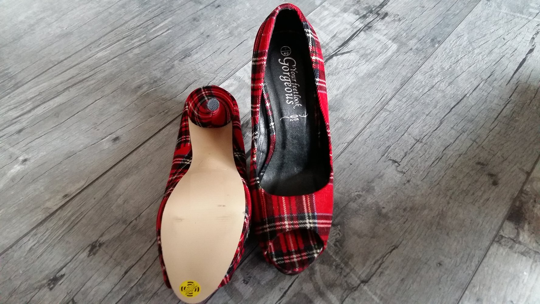 Rot-karierte schotten Optik High-Heels