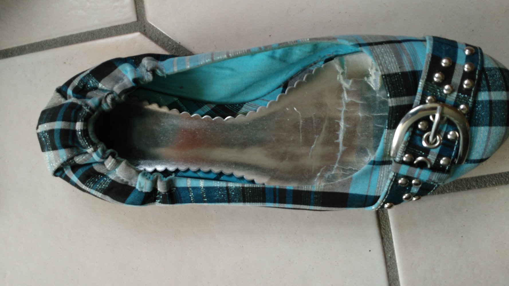 blau schwarz glitzerne Ballerinas