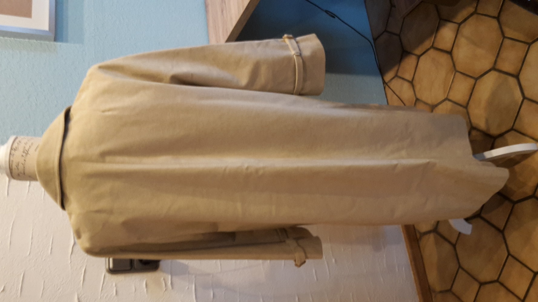 beige, nude, heller Mantel Gr. L, Alcantara. chic Barison`s