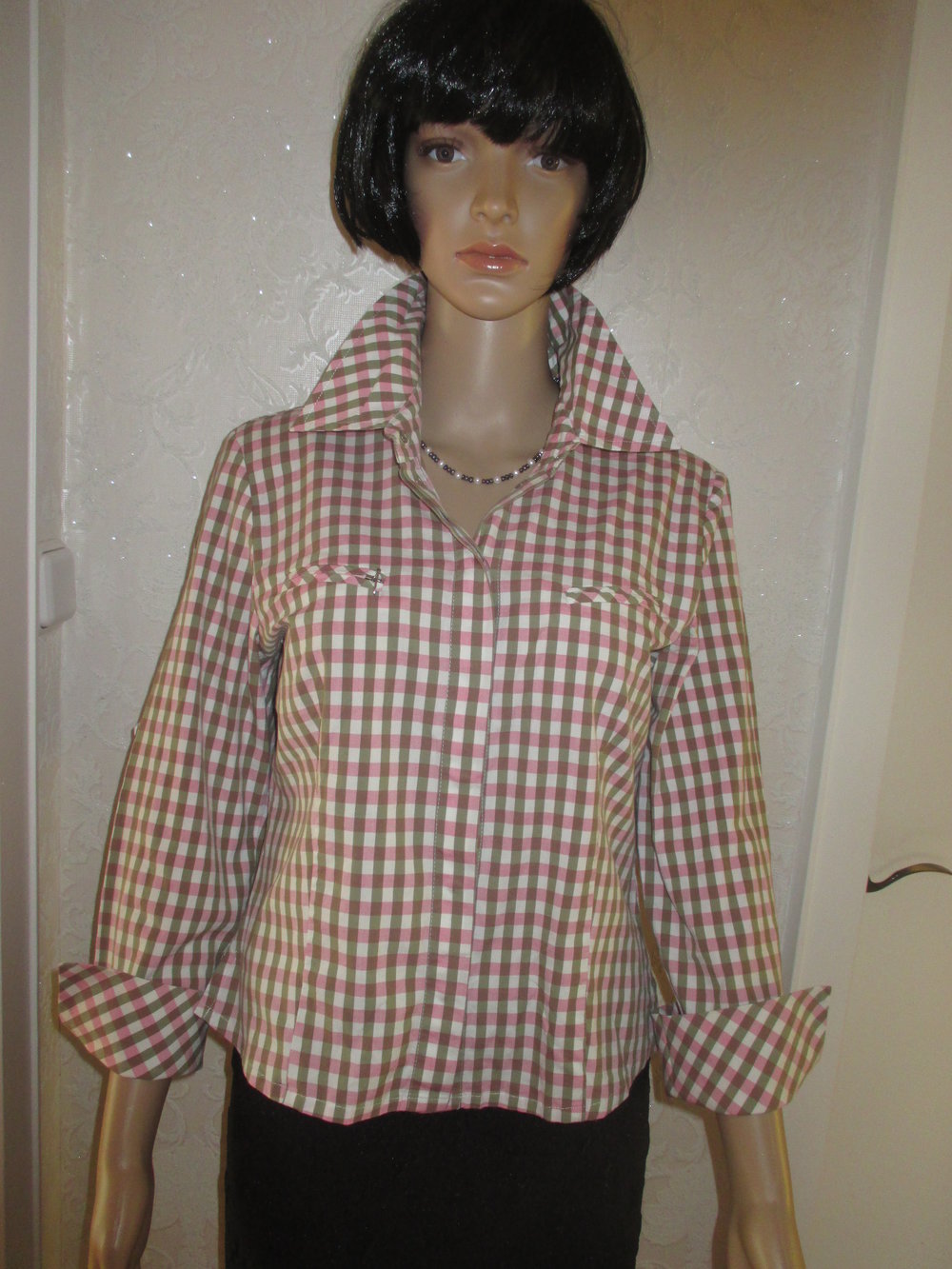 NEU Business Freizeit Karo Hemd- Bluse 