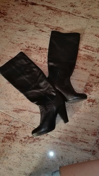 H&M Stiefel Boots Plateau Overknee Echtleder Größe 41